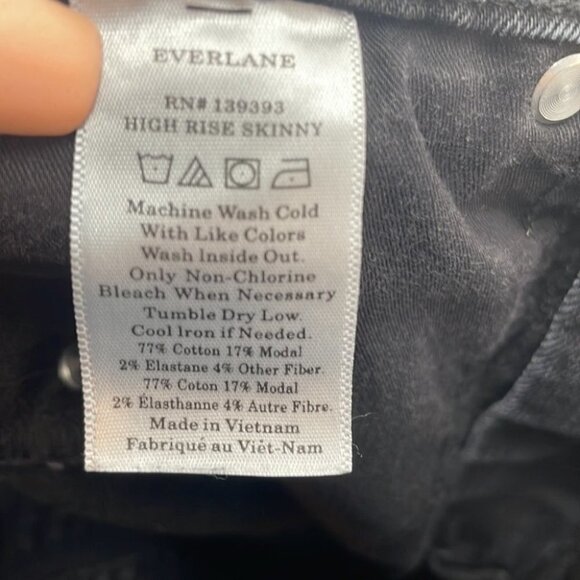 everlane The High-rise Skinny Jean black sz 28 regular - Picture 4 of 9